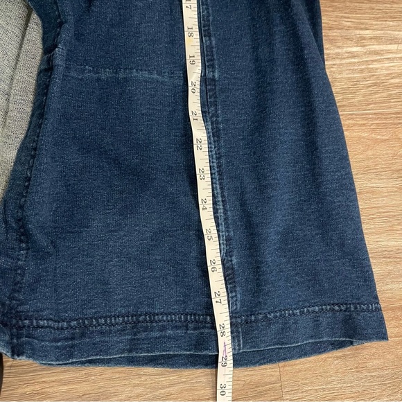 J. Jill Pure Indigo Hooded Cardigan Women’s Large Navy Long Open Stretch Pockets - Picture 7 of 8